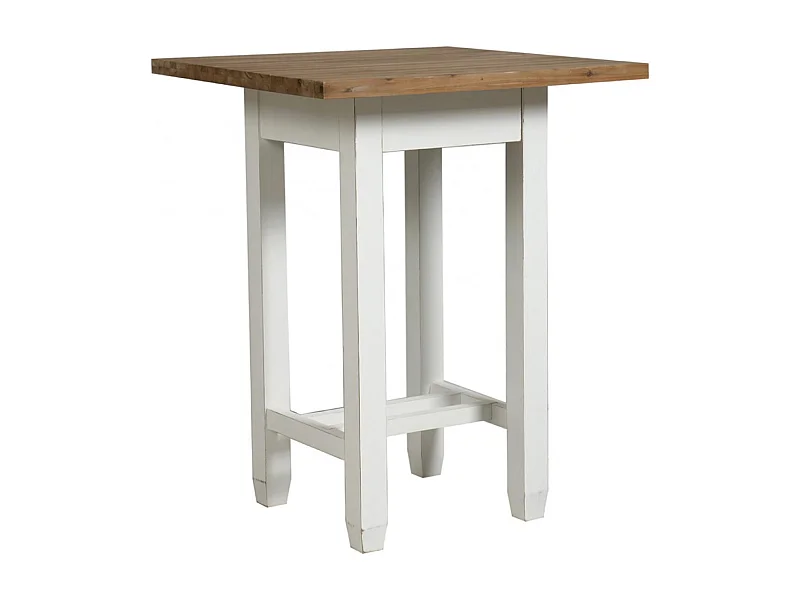 Table repas haute carrée Bois Blanc - Brocante Interior's