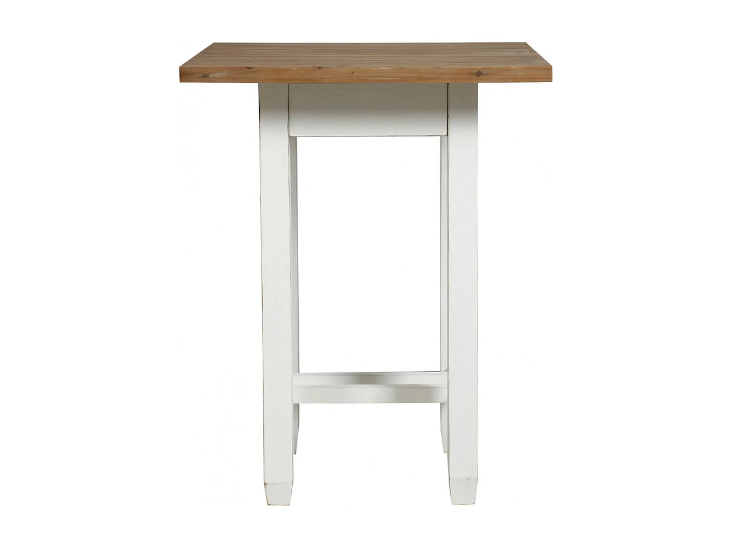 Table repas haute carrée Bois Blanc - Brocante Interior's