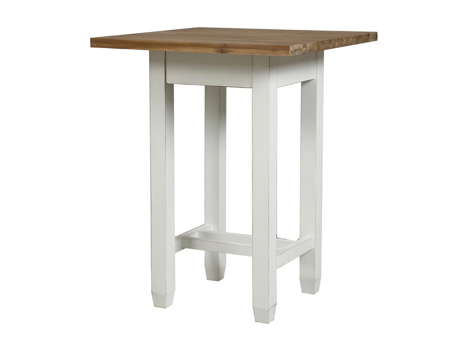 Table repas haute carrée Bois Blanc - Brocante Interior's