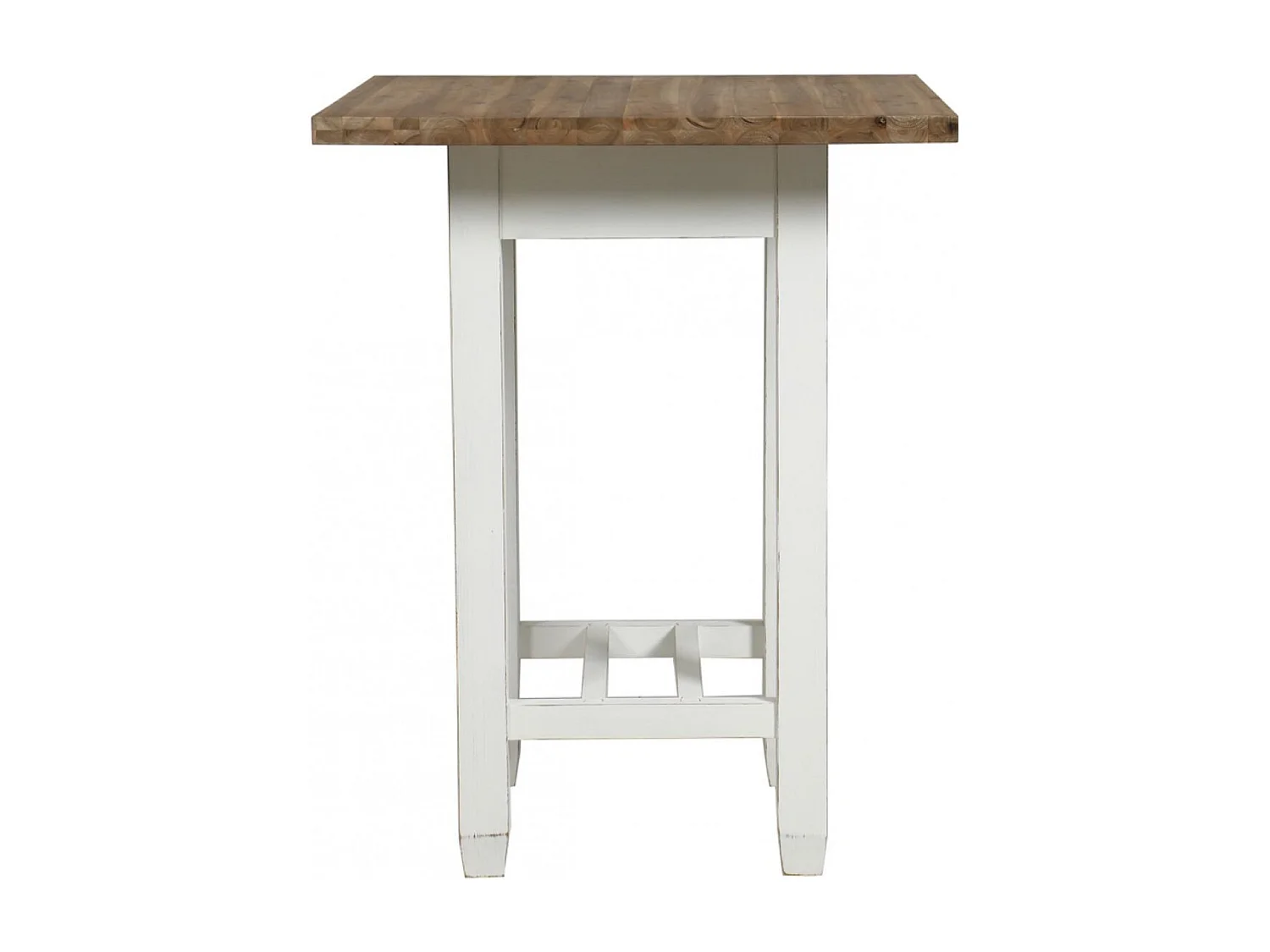 Table repas haute carrée Bois Blanc - Brocante Interior's