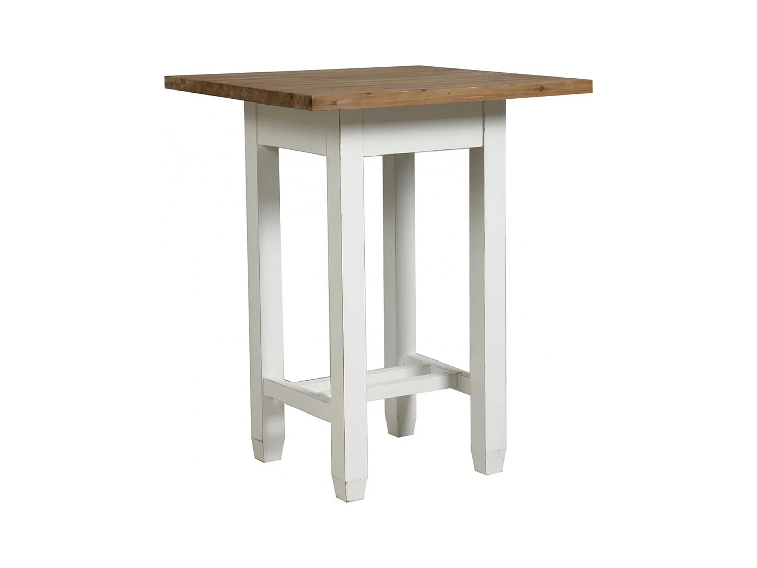 Table repas haute carrée Bois Blanc - Brocante Interior's