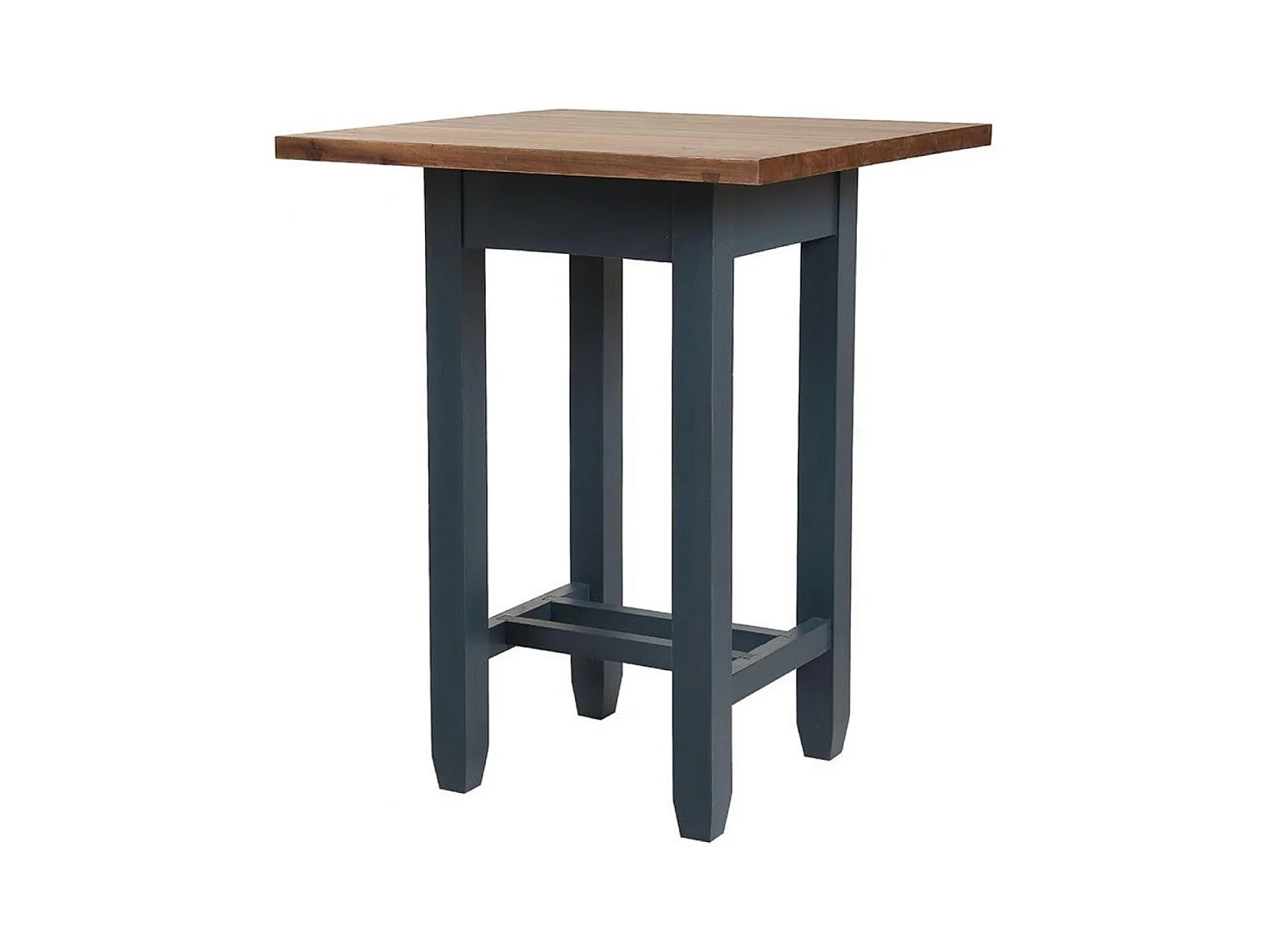 Table repas haute carrée Bois Bleu - Brocante Interior's