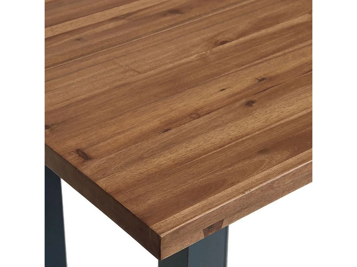 Table repas haute carrée Bois Bleu - Brocante Interior's