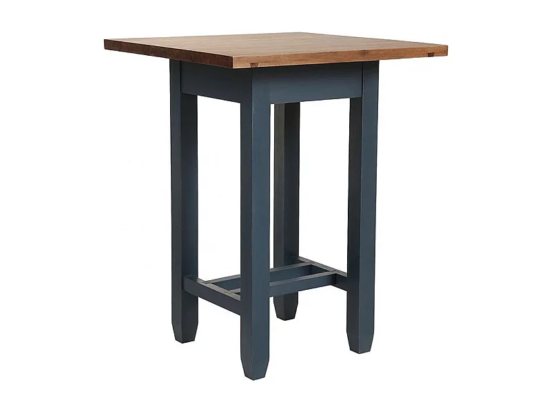 Table repas haute carrée Bois Bleu - Brocante Interior's
