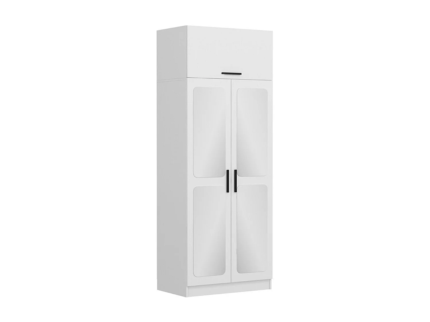 Armoire 3 portes et 4 miroirs Sanur L90xH255cm Blanc
