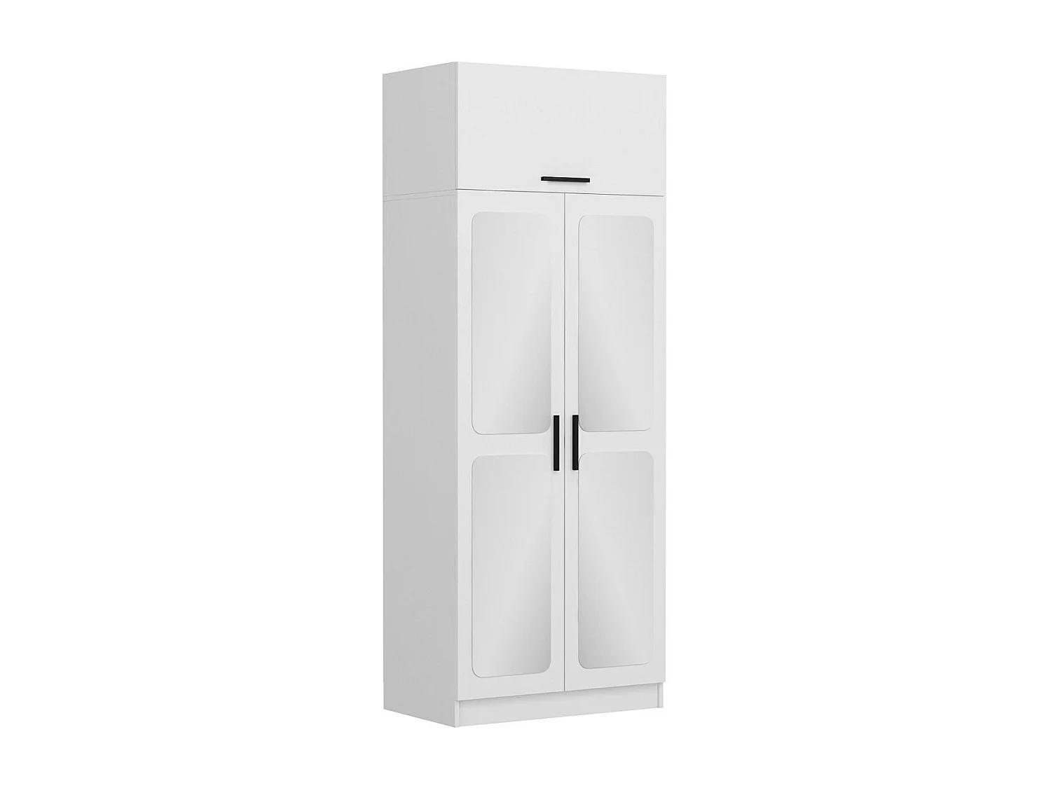 Armoire 3 portes et 4 miroirs Sanur L90xH255cm Blanc