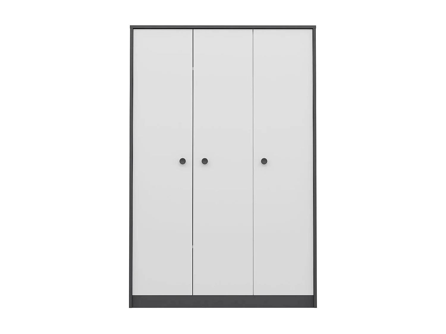 Armoires 3 portes Oaru L120cm Blanc et Anthracite