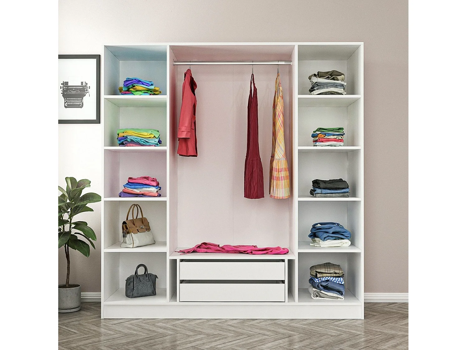 Armario Kale Mebran-8391 blanco 180x190x52 cm