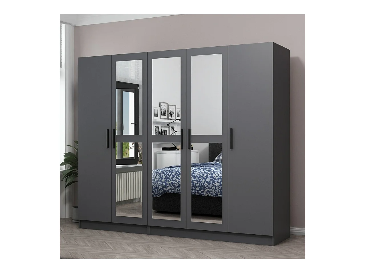 Armario Kale-5090 antracita 225x210x52 cm