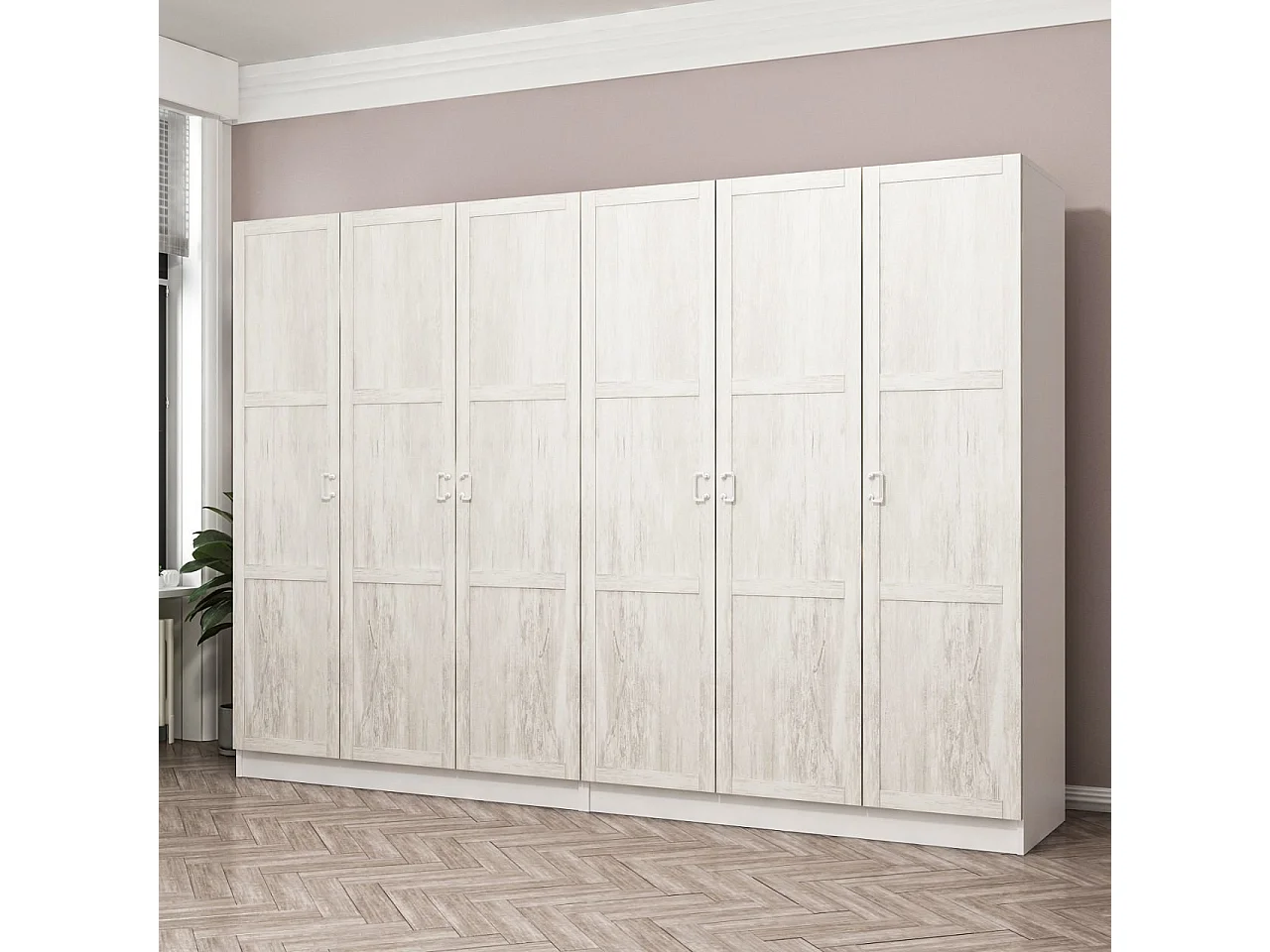 Armario Kale-2452 blanco 270x190x52 cm