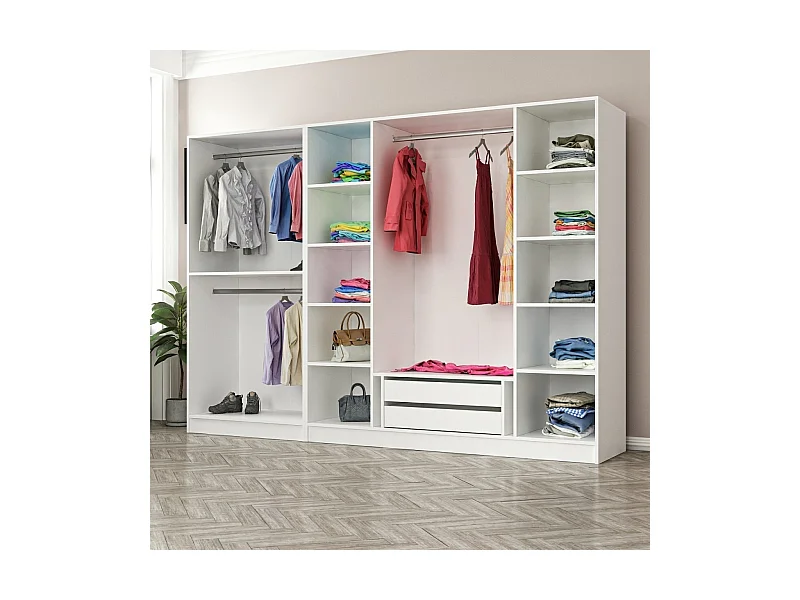 Armario Kale-4929 blanco 270x190x52 cm