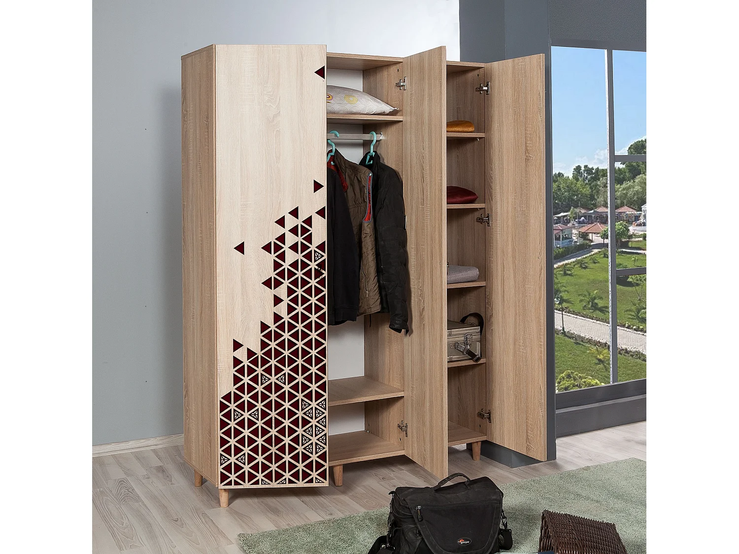 Armario MODE-122 sonoma color roble 135x192x52 cm