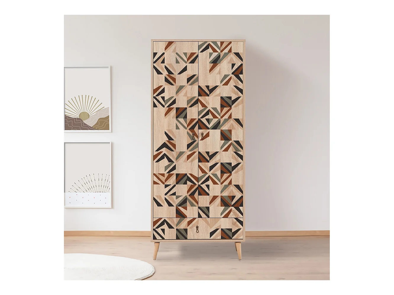 Armario City Triangle multicolor 80x190x45 cm