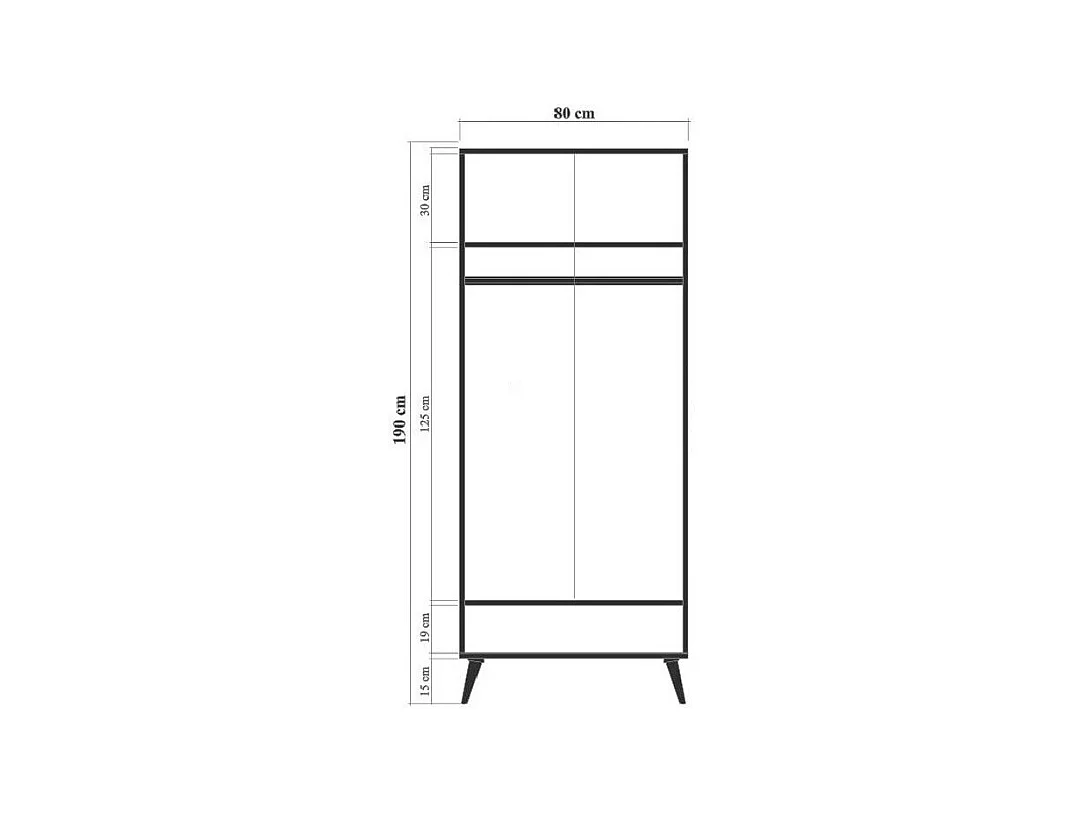 Armario City Triangle multicolor 80x190x45 cm