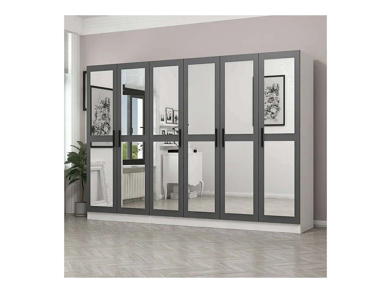 Armario Kale-4962 antracita 225x190x52 cm