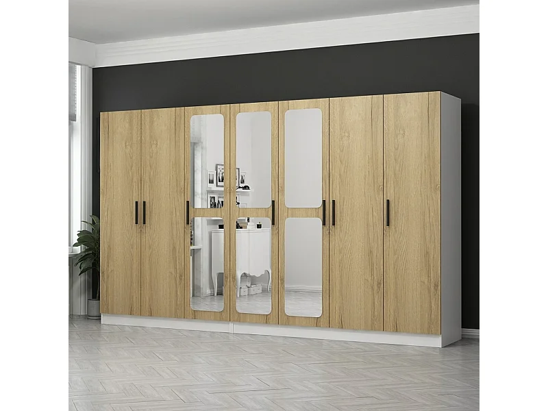 Armario Kale-3877 color nogal 315x210x52 cm