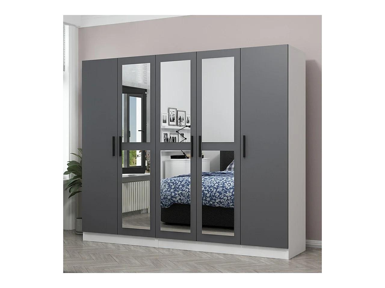 Armario Kale-5063 antracita 225x210x52 cm