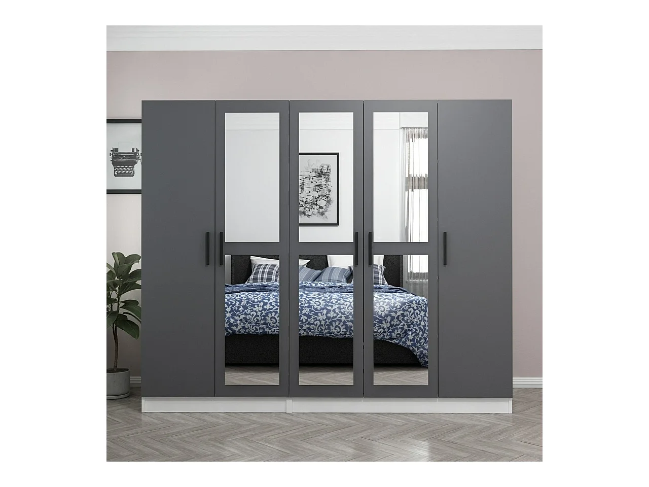 Armario Kale-5063 antracita 225x210x52 cm