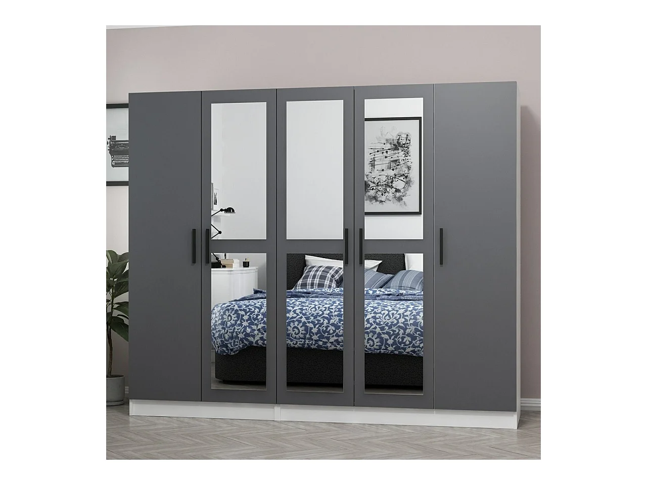 Armario Kale-5063 antracita 225x210x52 cm