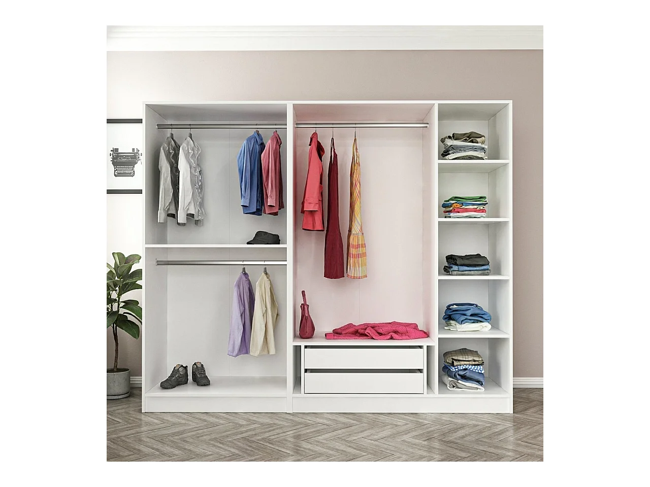 Armario Kale-5063 antracita 225x210x52 cm