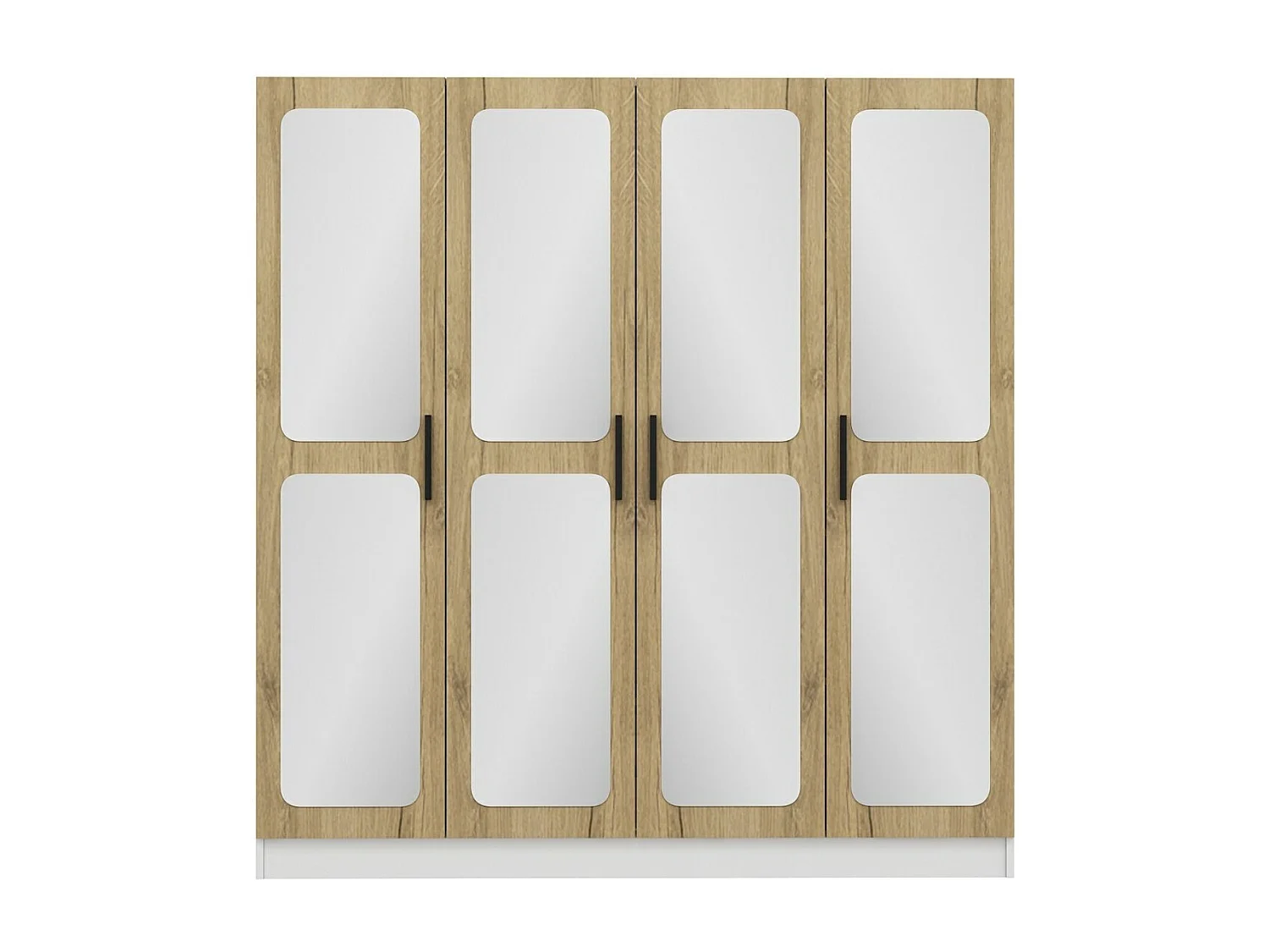Armario Kailua 970, Blanco|Nogal, 190x180x52cm, Puertas de armario: Con bisagras