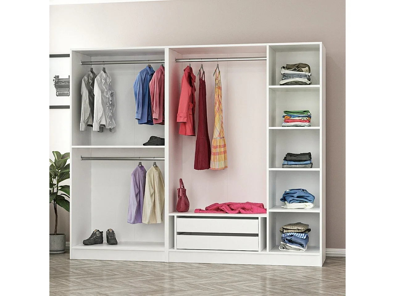 Armario Kale-3816 blanco 225x210x52 cm