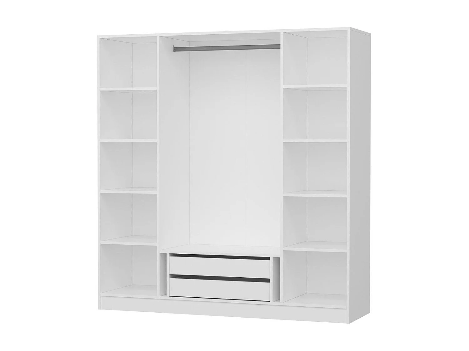 Armario Kailua P117, Roble blanqueado, 210x180x52cm, Puertas de armario: Con bisagras