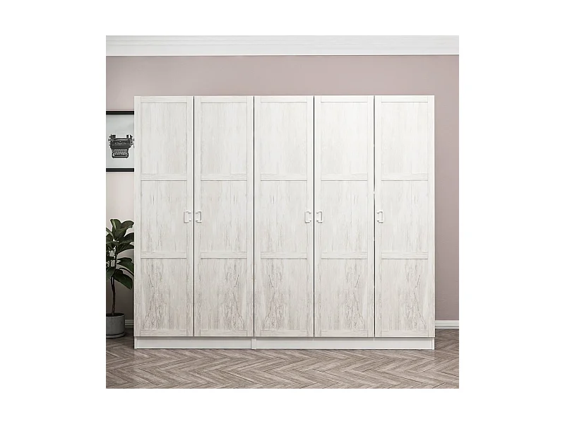 Armario Kale Country-2450 blanco 225x190x52 cm