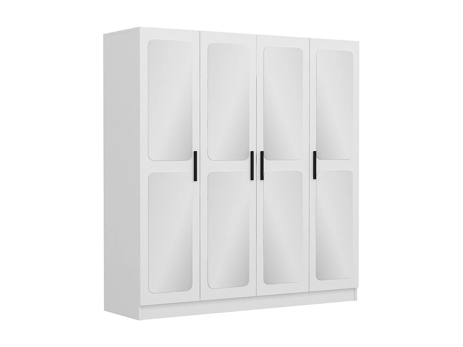 Armoires 4 portes et 8 miroirs Bangka L180xH210cm Blanc