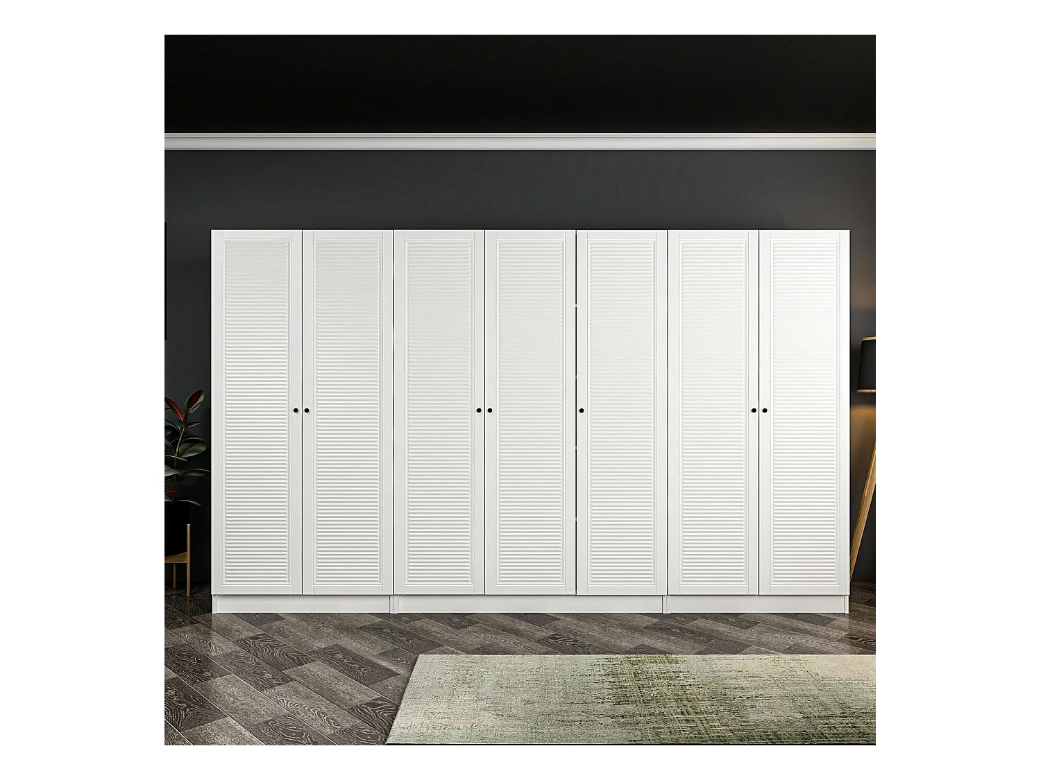 Armario Kale Mebran-8425 blanco 315x210x52 cm