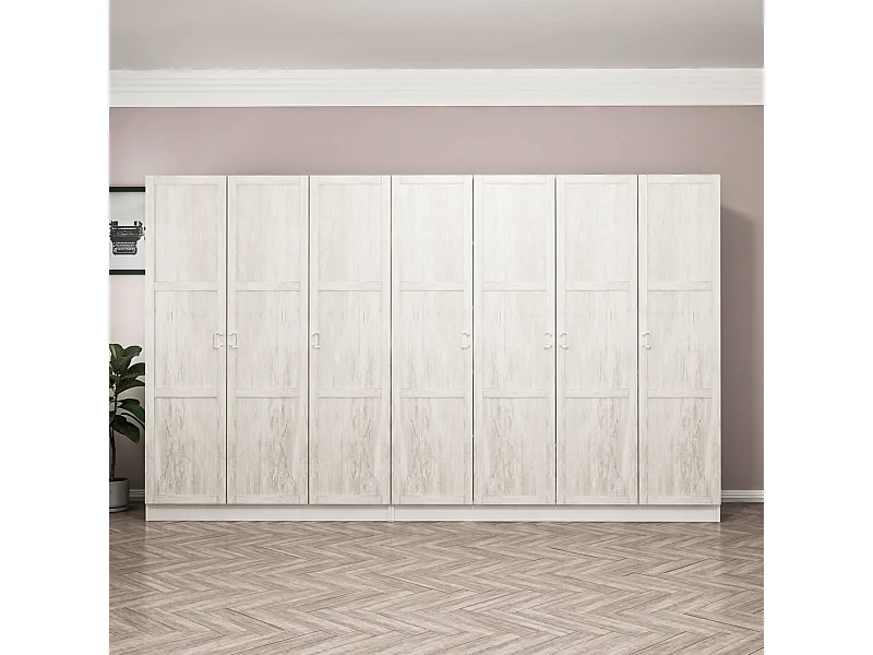Armoire 7 portes Parai L315xH190cm Blanc