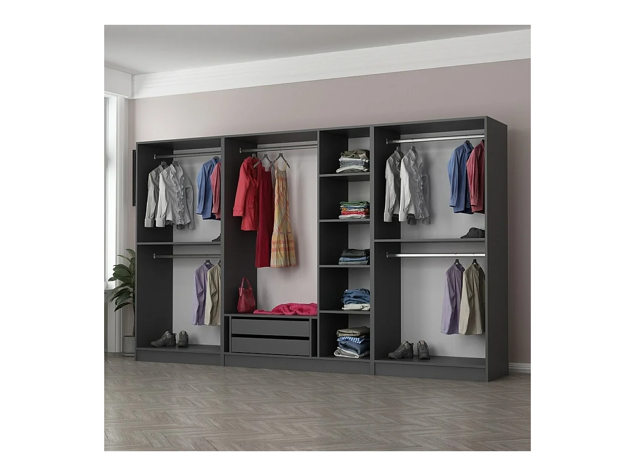 Armario Kale-5045 antracita 315x210x52 cm