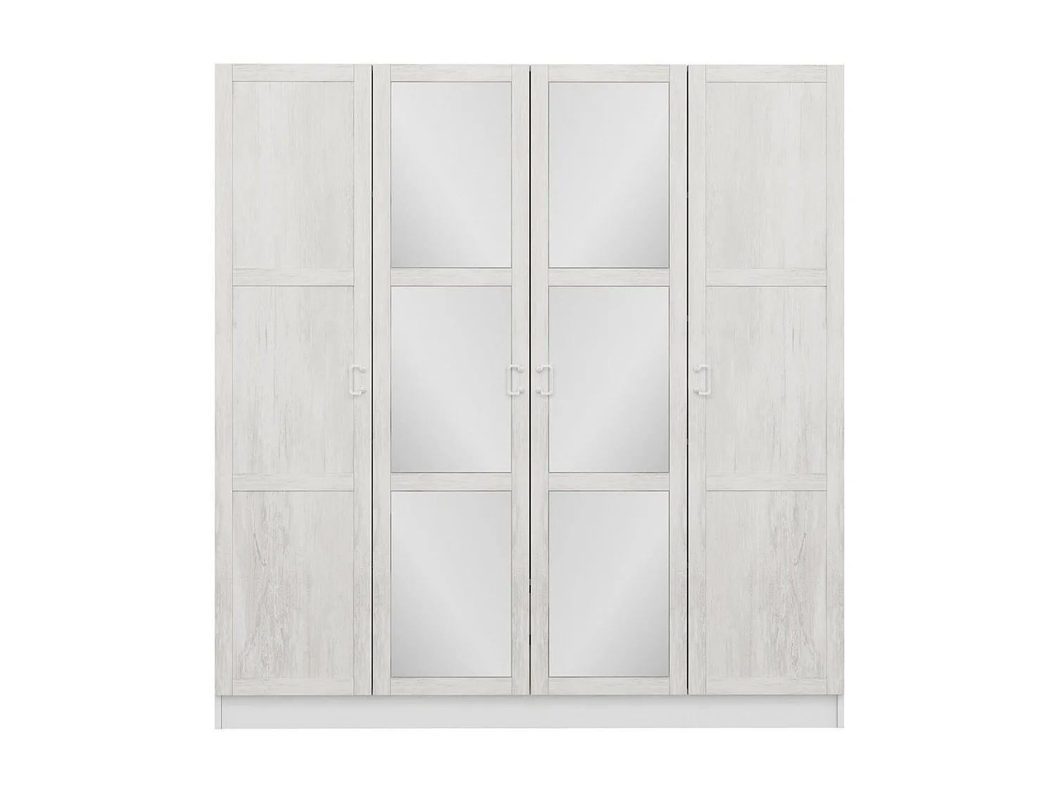 Armoire 4 portes et 6 miroirs Parai L180xH210cm Blanc