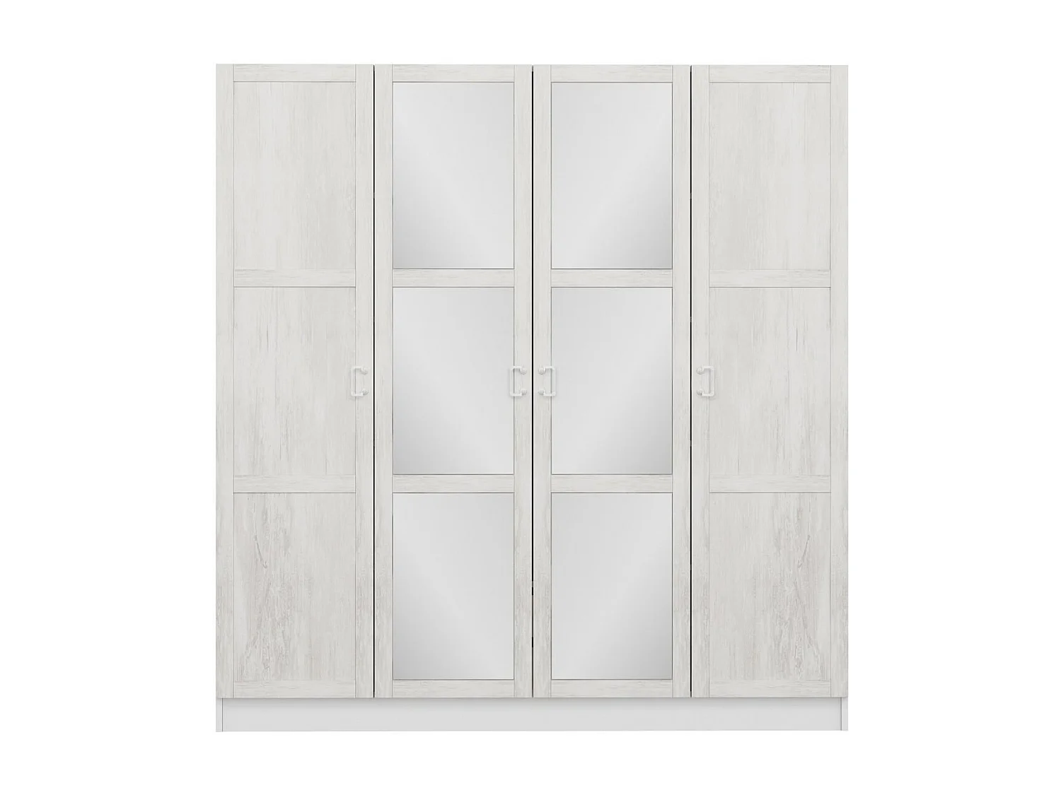Armoire 4 portes et 6 miroirs Parai L180xH210cm Blanc