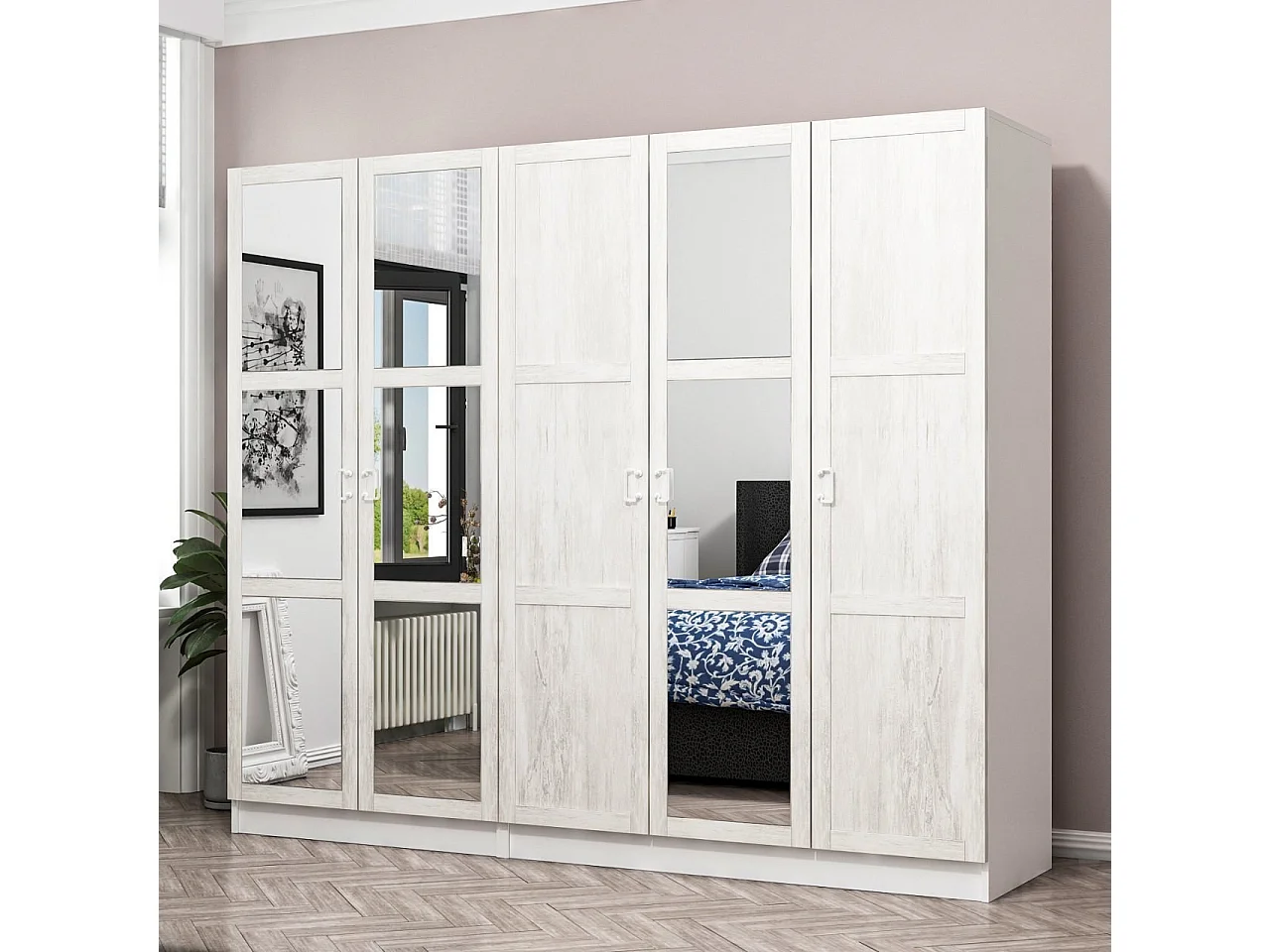 Armario Kale Country-3843 blanco 225x210x52 cm