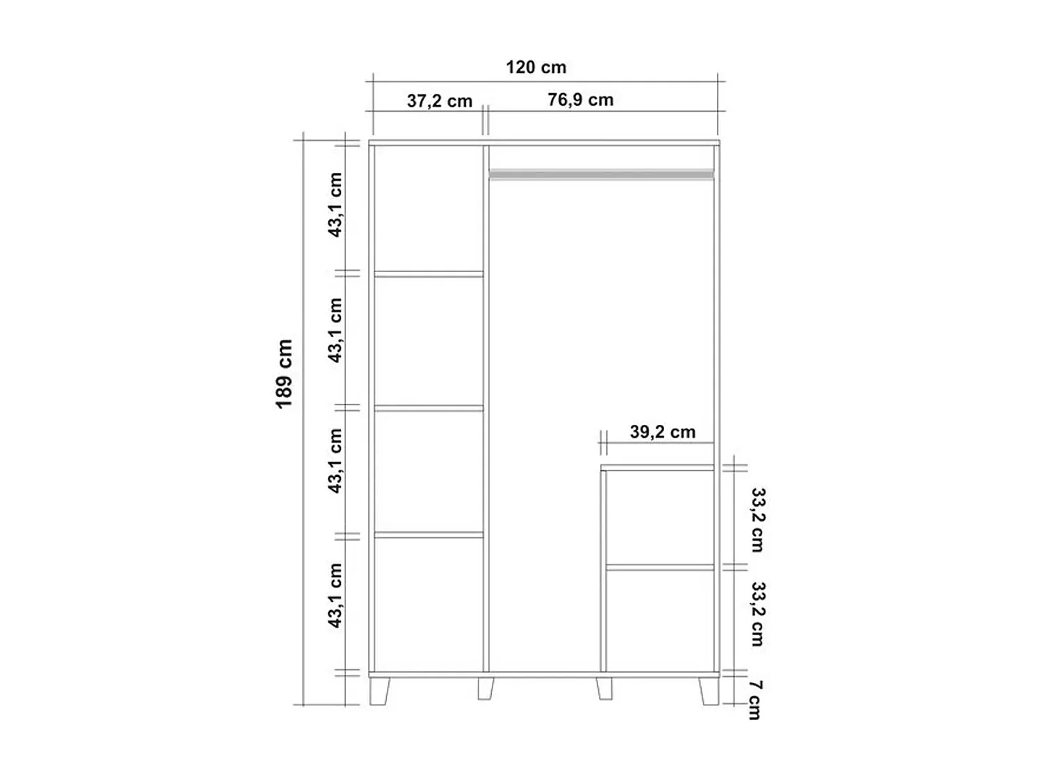 Armoire 3 portes Perth L120cm Bois clair Motif Géométrique Marron