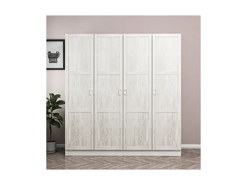 Armario Kale Country-2449 blanco 180x190x52 cm