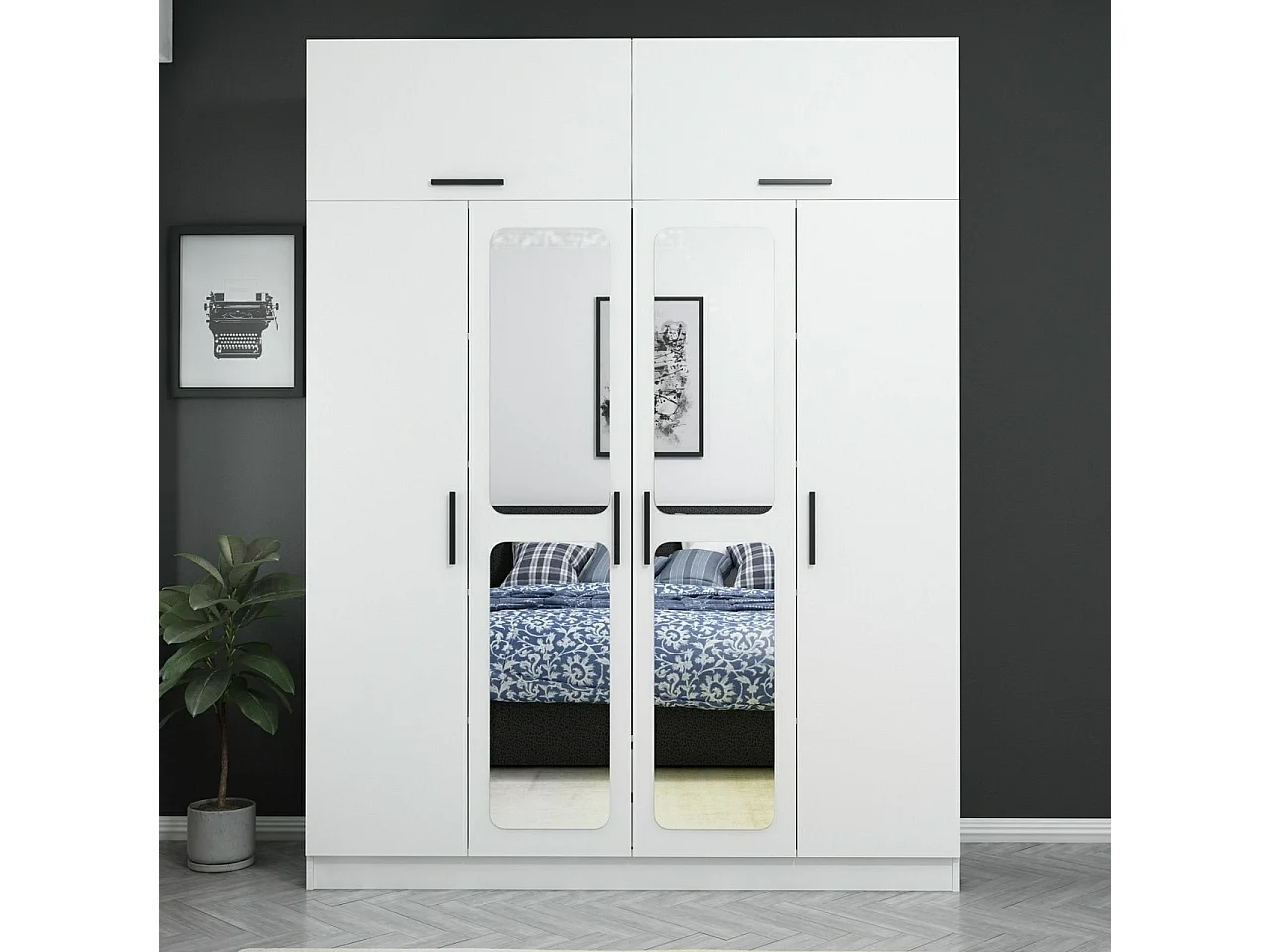 Armario Kale-3094 blanco 180x235x52 cm