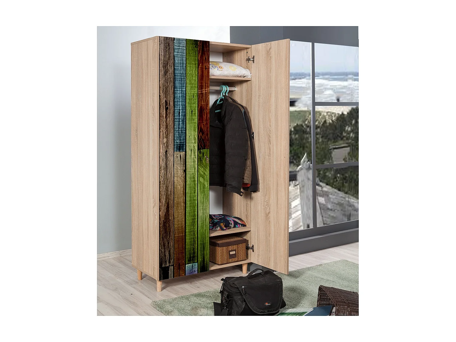 Armario Stil-726 sonoma color roble 150x170x40 cm