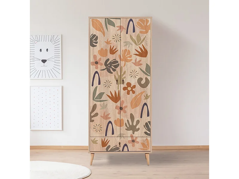 Armario City Leaf multicolor 80x190x45 cm