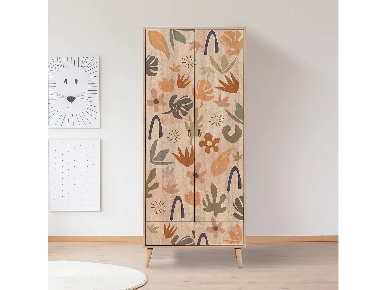 Armario City Leaf multicolor 80x190x45 cm