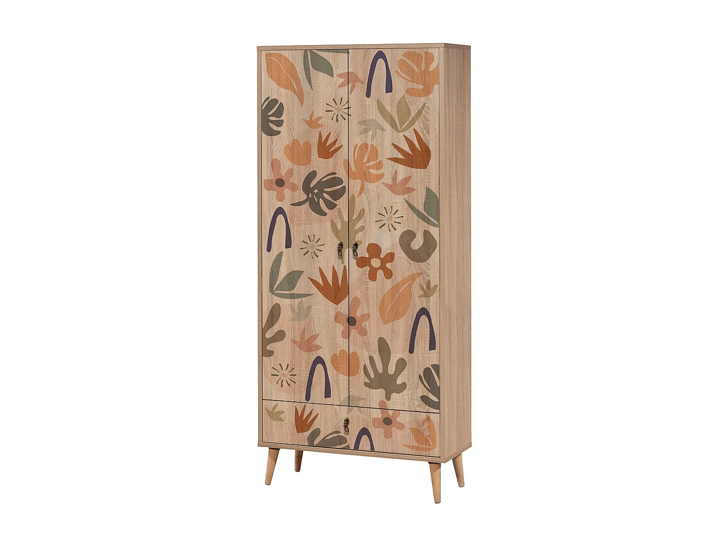 Armario City Leaf multicolor 80x190x45 cm