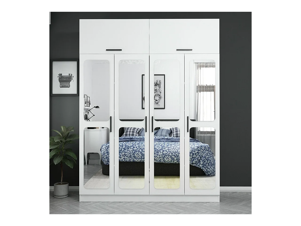 Armario Kale-3940 blanco 180x255x52 cm