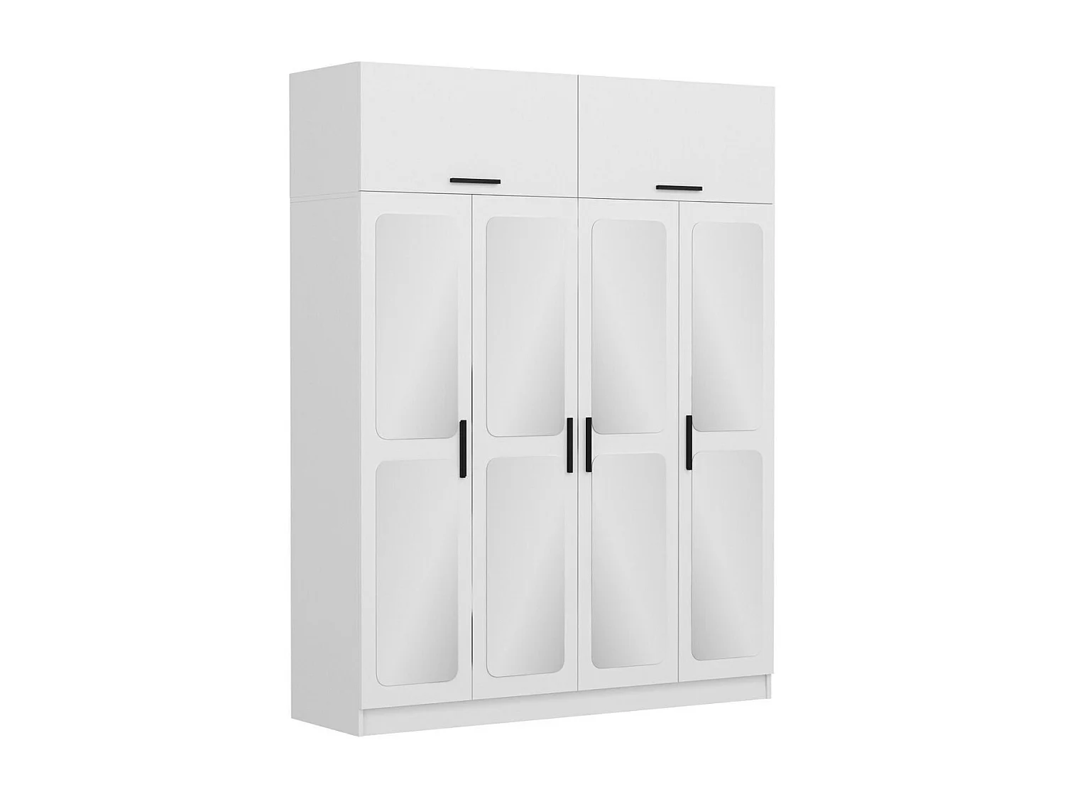 Armoires 6 portes et 8 miroirs Bangka L180xH255cm Blanc