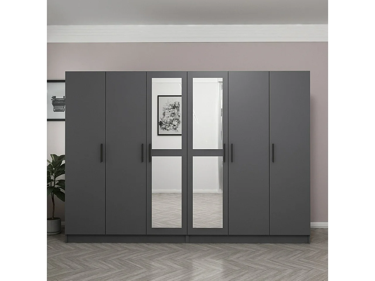 Armario Kale-4990 antracita 270x190x52 cm