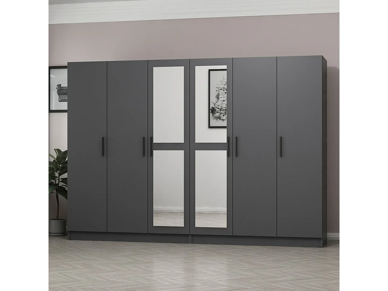 Armario Kale-4990 antracita 270x190x52 cm
