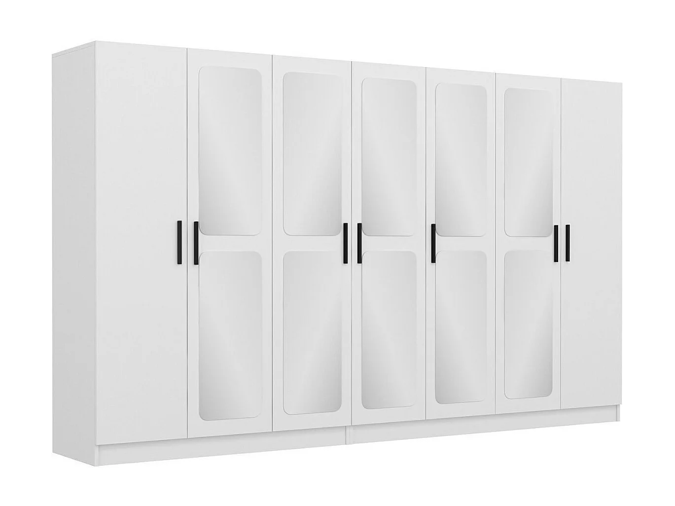 Armoire 7 portes et 10 miroirs Modèle 2 Bangka L315xH190cm Blanc