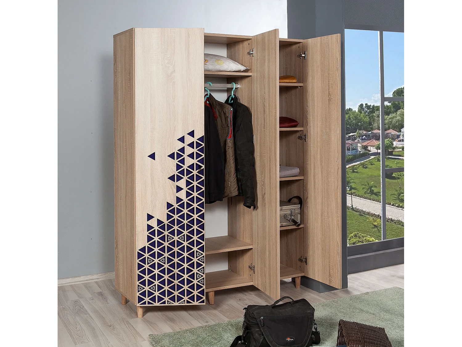 Armario MODE-123 sonoma color roble 135x192x52 cm