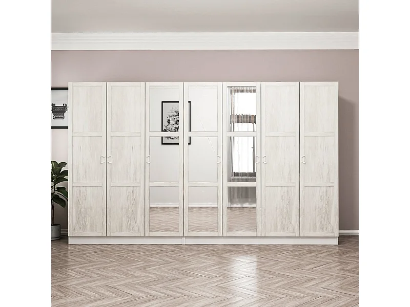 Armario Kale Country-2466 blanco 315x190x52 cm