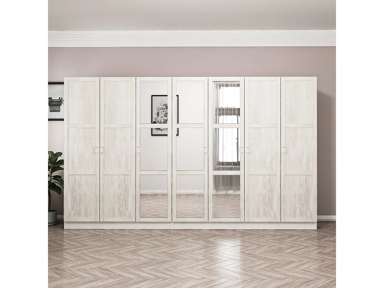 Armario Kale Country-2466 blanco 315x190x52 cm